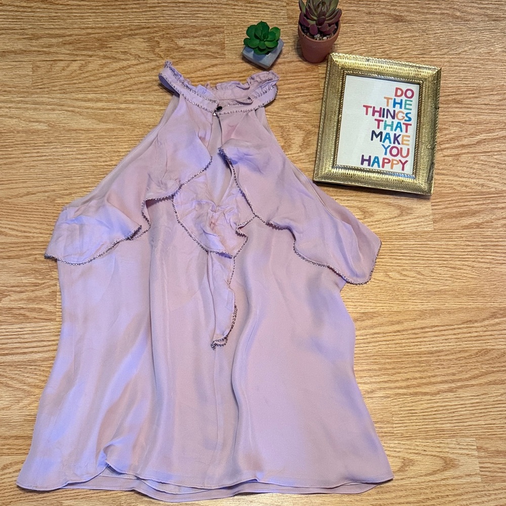 Lavender Ruffle Halter Blouse